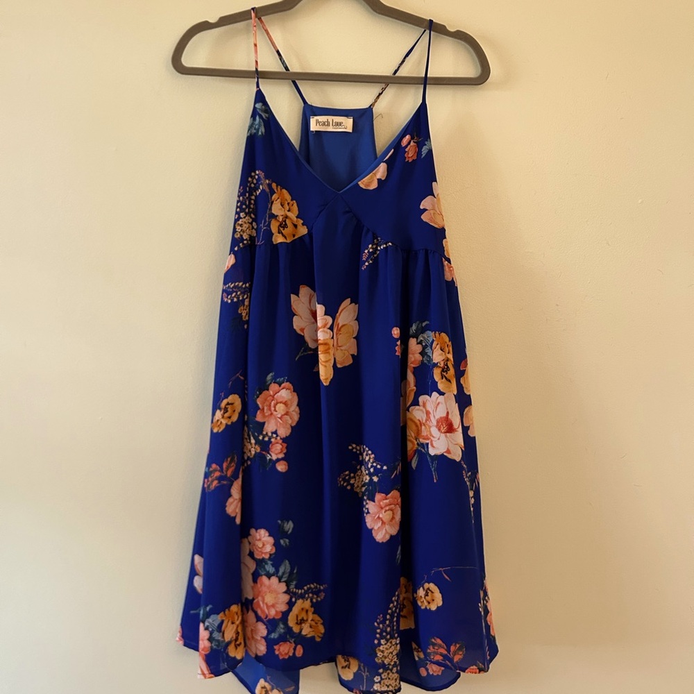 Peach Love floral mini dress